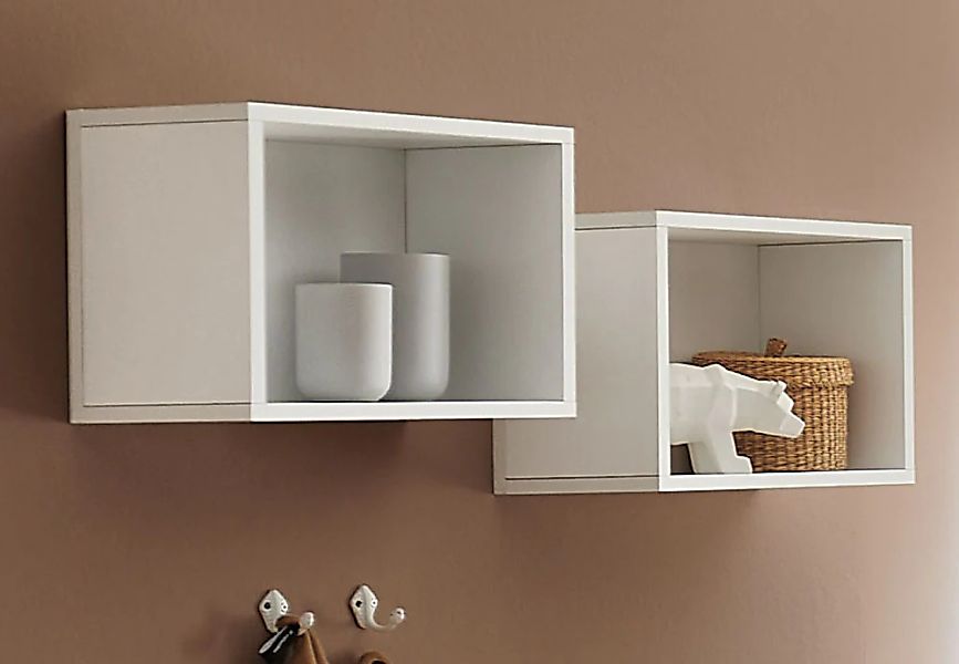 Wandregal 2er-Set Maxim   Maxim ¦ weiß ¦ Maße (cm): B: 40 H: 28 Regale > Wa günstig online kaufen