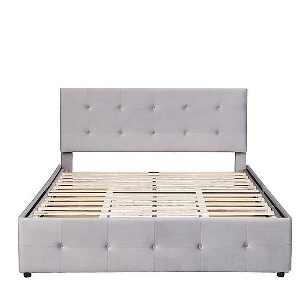 Furnishings Home Polsterbett 90x200cm Beige mit 2 Schubladen (Set, Verstell günstig online kaufen
