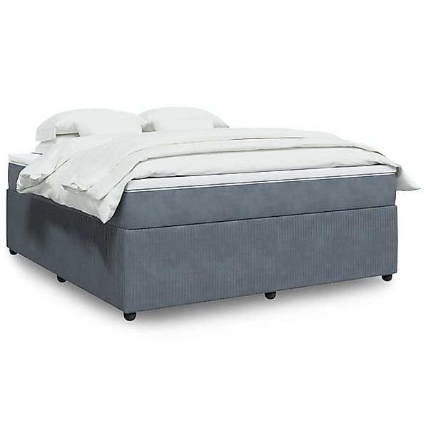 vidaXL Bettgestell Boxspringbett mit Matratze Dunkelgrau 180x200 cm Samt Be günstig online kaufen