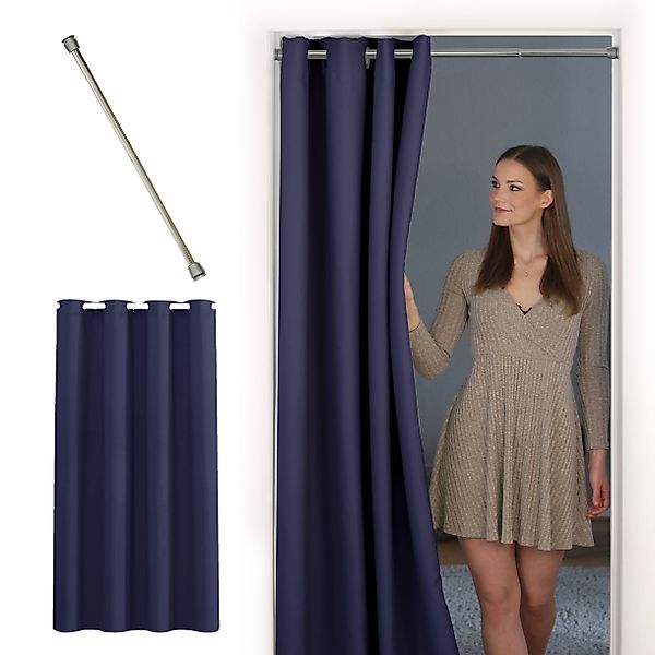 tinycurtains Türvorhang mit Stange silber 70-120 günstig online kaufen