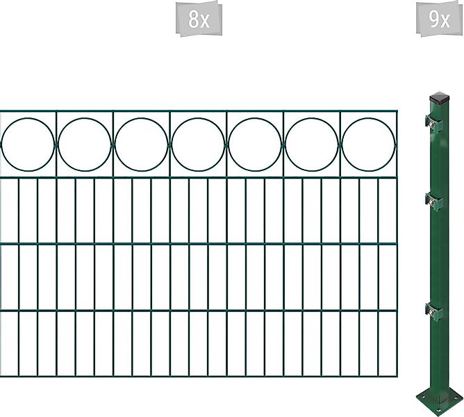 Arvotec Doppelstabmattenzaun »ESSENTIAL 80 zum Aufschrauben "Ring" mit Zier günstig online kaufen