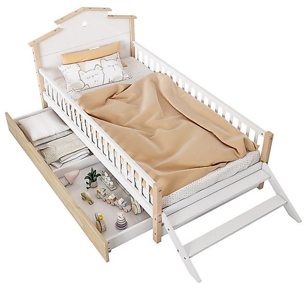 REDOM Kinderbett Holzbett Stauraumbett Einzelbett Jugendbett Gästebett (Bet günstig online kaufen