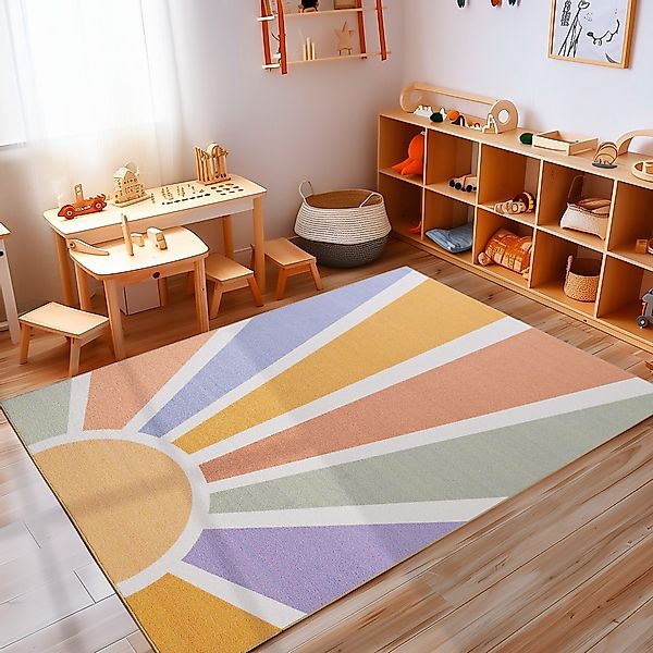 Carpettex Kinderteppich Sonnenstrahlen, Rechteckig, Höhe: 7 günstig online kaufen