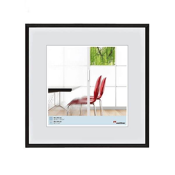 walther design Galeria Kunststoff Bilderrahmen  50x50 cm Schwarz günstig online kaufen