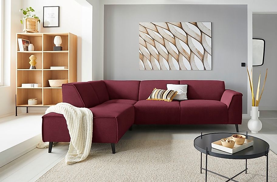 DOMO collection Ecksofa »Amora, bequem und zeitlos, L-Form« mit Federkern f günstig online kaufen