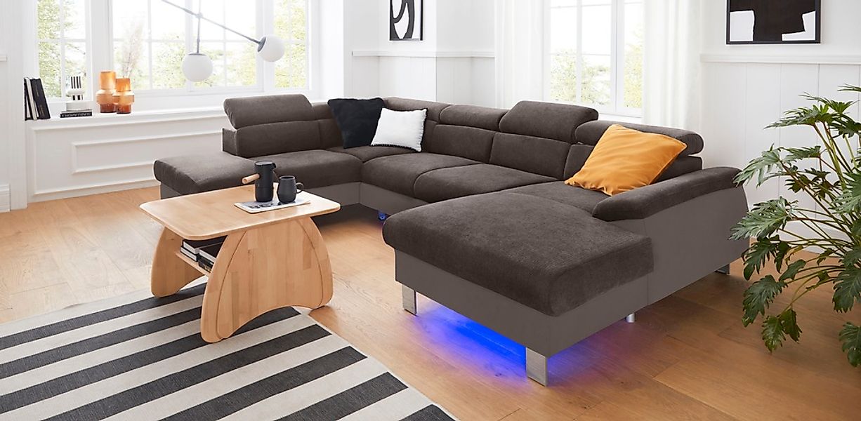 COTTA Wohnlandschaft "Komaris U-Form, B: 320 cm" mit Kopfteilverstellung, o günstig online kaufen