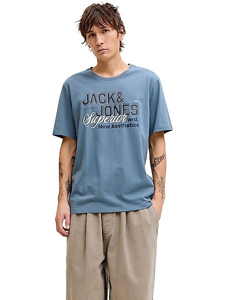Jack & Jones Herren Rundhals T-Shirt JJELOGO TEE SS O-NECK 2 COL - Regular günstig online kaufen