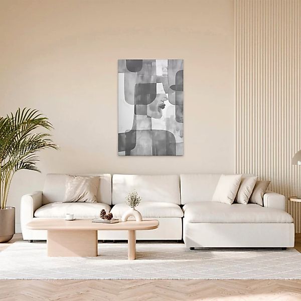 A.S. Création Leinwandbild "Abstract Man - Wandbild Grau Weiß Keilrahmen Ku günstig online kaufen