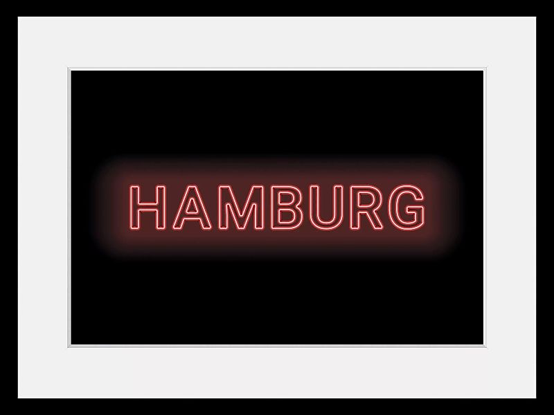 queence Bild »HAMBURG LIGHTS«, Städte-Schriftzug, (1 St.), HD Premium Poste günstig online kaufen