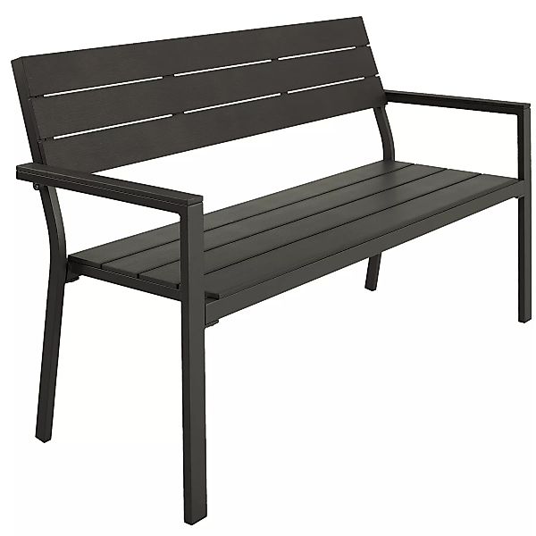 Gartenbank Line 2-Sitzer mit Aluminiumrahmen 128x59x88cm - dunkelgrau günstig online kaufen