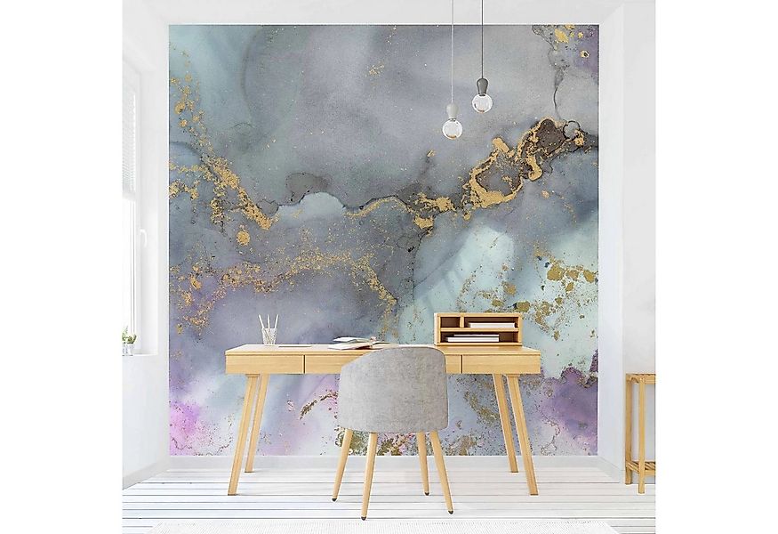 Bilderdepot24 Vliestapete Abstrakt Marmor Regenbogen Gold Tapete Wanddeko M günstig online kaufen