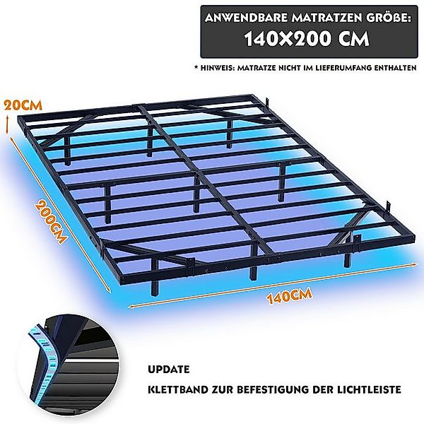 LOVONLIVE Bettgestell Bettgestell aus Metall, 140 x 200 cm, optisch schwebe günstig online kaufen
