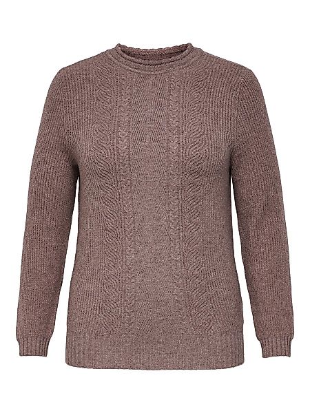 ONLY Curvy Struktur- Pullover Damen Braun günstig online kaufen
