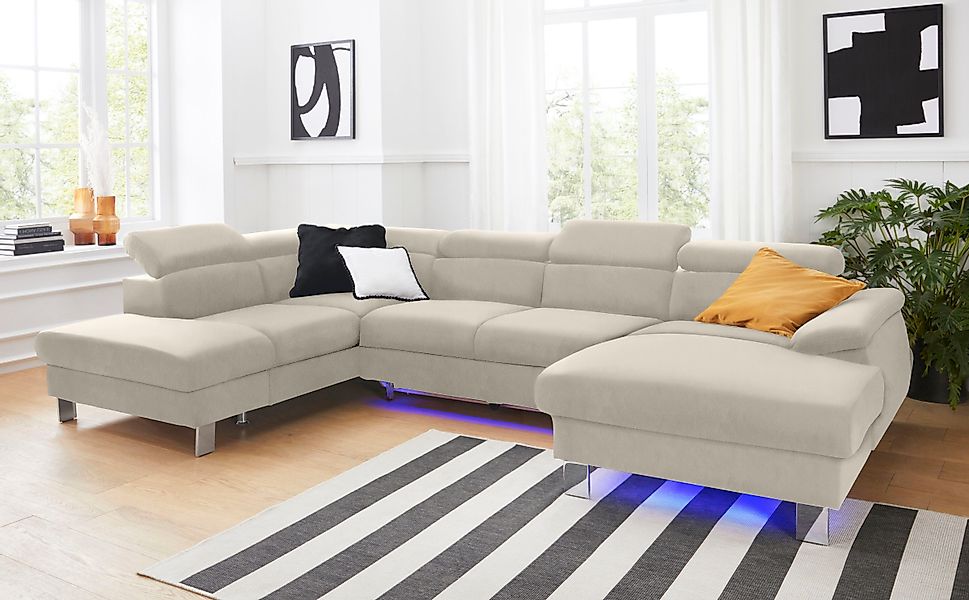 COTTA Wohnlandschaft "Komaris U-Form, B: 320 cm" mit Kopfteilverstellung, o günstig online kaufen