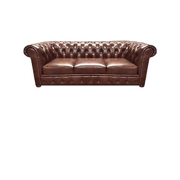 JVmoebel Chesterfield-Sofa Polstermöbel Leder Sofa Dreisitze Braun Sessel S günstig online kaufen