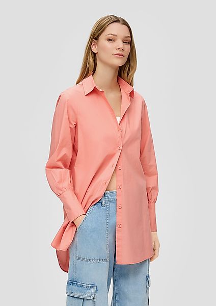 QS Langarmbluse Longbluse aus Baumwolle Raffung günstig online kaufen