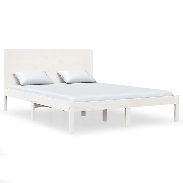Vidaxl Massivholzbett Weiß Kiefer 140x190 Cm günstig online kaufen