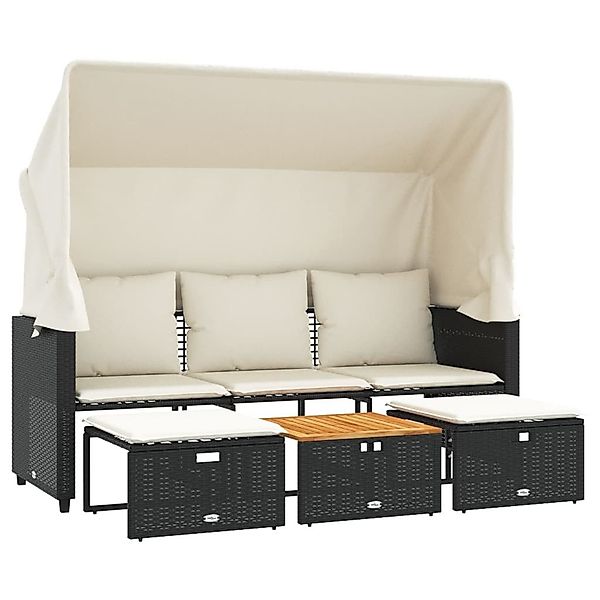 vidaXL Loungesofa Outdoor-Sofa 3-Sitzer mit Dach günstig online kaufen