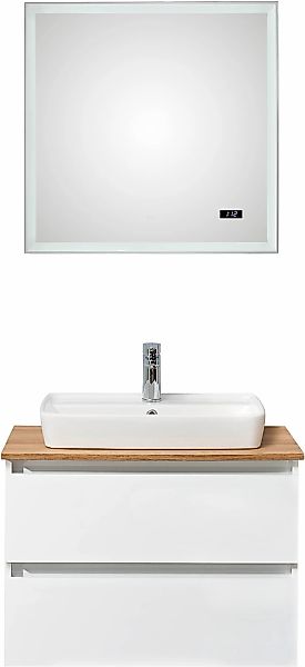 Saphir Badmöbel-Set "Quickset 360 2-teilig, Keramik-Aufsatzbecken mit LED-S günstig online kaufen