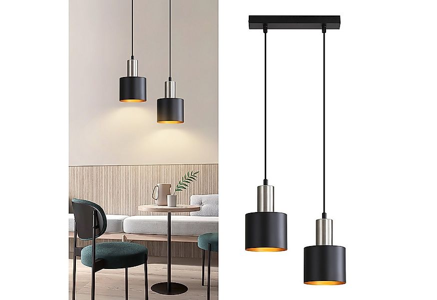 Nettlife Hängeleuchte Schwarz Gold Vintage 1/2/3 Flammig Esstisch E27 Pende günstig online kaufen