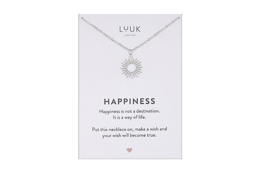 LUUK LIFESTYLE Kette mit Anhänger Sonne, mit HAPPINESS Spruchkarte, wasserf günstig online kaufen