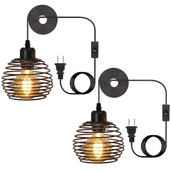 Nettlife Pendelleuchte Vintage Esszimmer Schwarz E27 günstig online kaufen