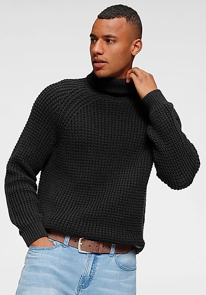 Bruno Banani Rollkragenpullover mit Markenbadge günstig online kaufen