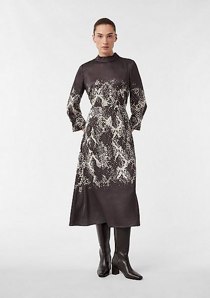 comma Midikleid Kleid Gemustertes Midikleid aus Satin günstig online kaufen