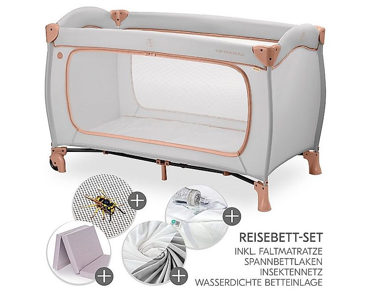 Hauck Baby-Reisebett Sleep N Play Go Plus XXL Set - Dusty Cork, Kinder Reis günstig online kaufen