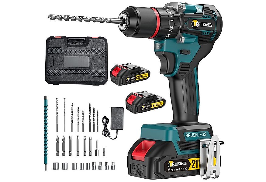 CONENTOOL Akku-Schraubendreher Akkuschrauber 21V Akku-Bohrschrauber, 35+3 D günstig online kaufen