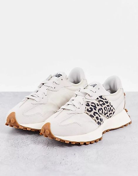 New Balance – 327 – Sneaker in gebrochenem Weiß mit Leopardenmuster, exklus günstig online kaufen