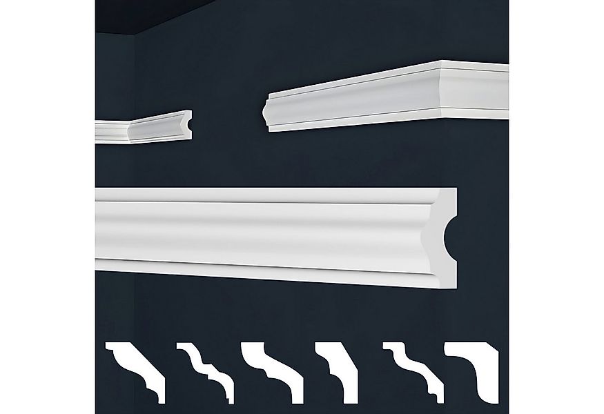 marbet design Stuckleiste E-18, 2 Meter / 1 Leiste, XPS Styropor weiß - Wan günstig online kaufen