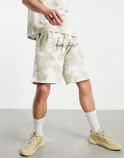 ASOS – Dark Future – Shorts in verwaschenem Braun mit Logostickerei, Kombit günstig online kaufen
