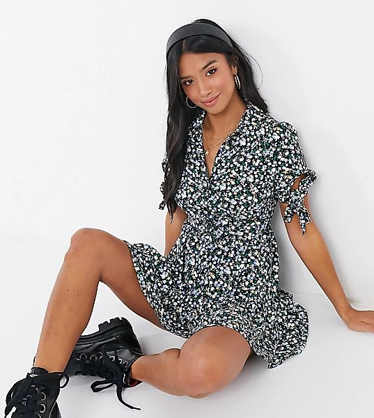 Miss Selfridge Petite – Bunt bedrucktes Hemdkleid-Mehrfarbig günstig online kaufen