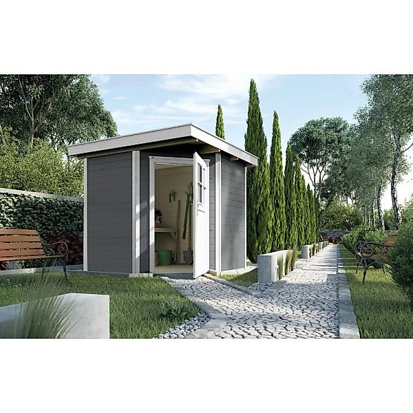 Weka Holz-Gartenhaus Angolo Flachdach Lasiert 209 cm x 244 cm günstig online kaufen