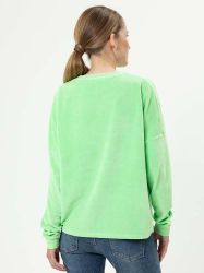 Herrlicher Rundhalspullover Smila Jersey Velour aus günstig online kaufen