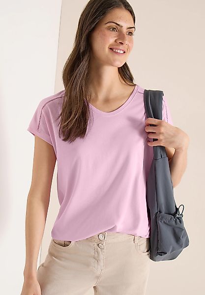 Cecil V-Shirt mit Spitzendetails günstig online kaufen