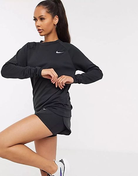 Nike Running – Langärmliges Pacer-Sweatshirt in Schwarz günstig online kaufen