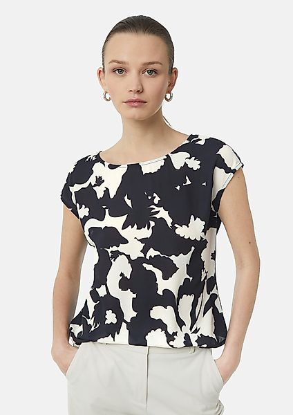 Comma Kurzarmshirt Blusenshirt im Fabricmix günstig online kaufen