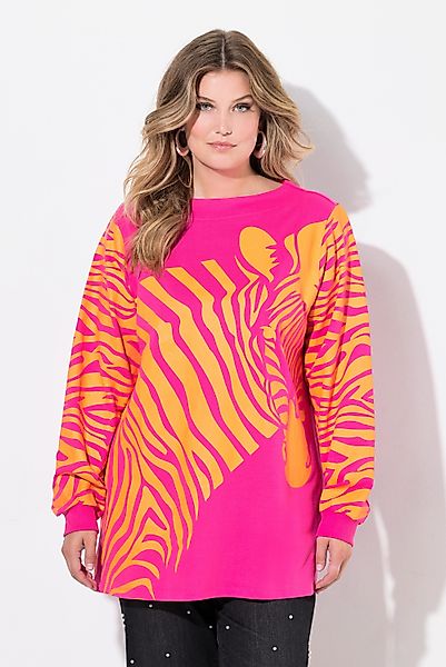 MIAMODA Sweatshirt Sweatshirt A-Linie Zebra-Muster weiter günstig online kaufen