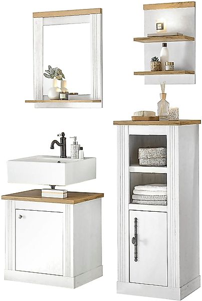 Home affaire Badmöbel-Set "WESTMINSTER, Bad im Landhausstil, 4-teiliges Bad günstig online kaufen
