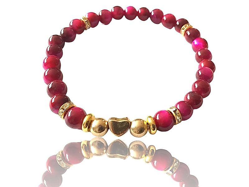Steinfixx® Perlenarmband Elegantes Perlenarmband aus rotem Tigerauge in Ges günstig online kaufen
