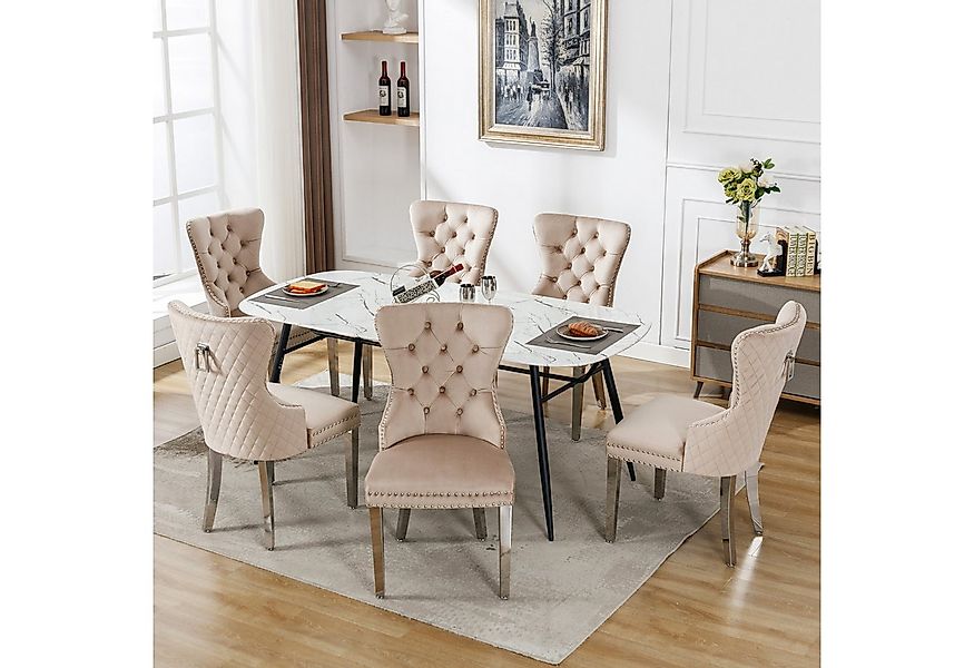 Flieks Esszimmerstuhl (6 St), 6er Set Polsterstuhl Wohnzimmerstuhl Küchenst günstig online kaufen