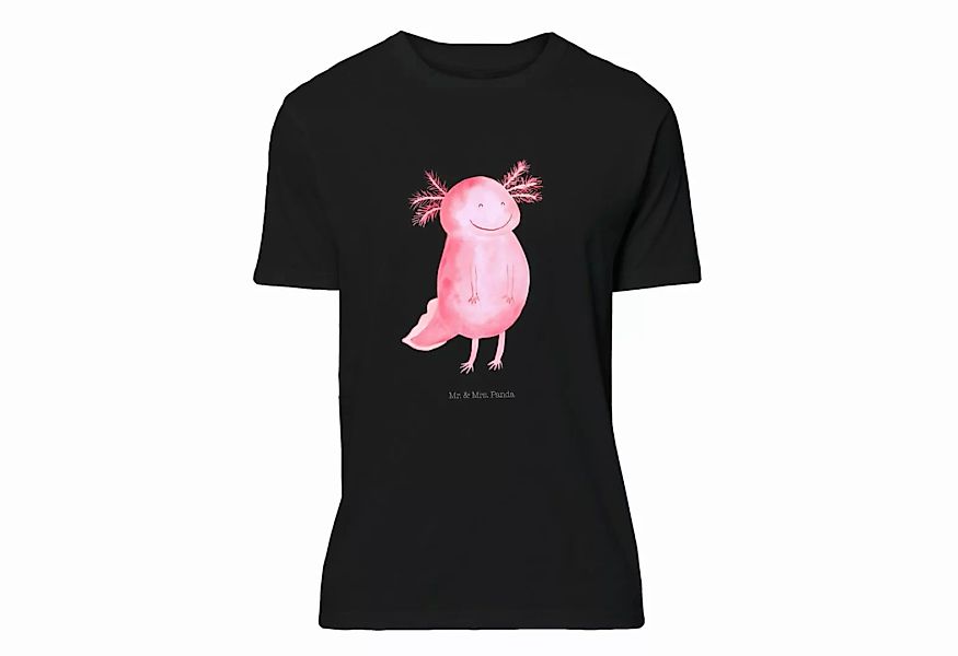 Mr. & Mrs. Panda T-Shirt Axolotl glücklich - Schwarz - Geschenk, gute Laune günstig online kaufen