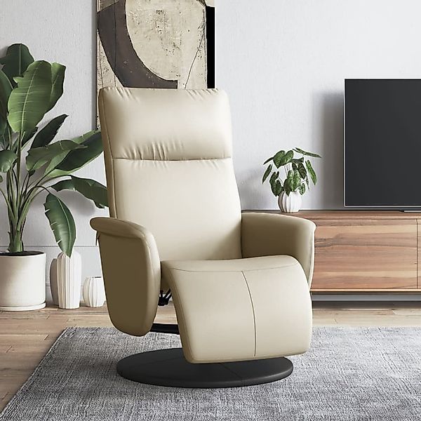 furnicato Relaxsessel mit Fußteil Creme Kunstleder günstig online kaufen