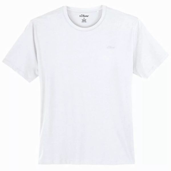 s.Oliver Rundhalsshirt s.Oliver Übergrößen Basic T-Shirt Rundhals weiß günstig online kaufen