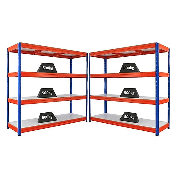 PROREGAL Mega Deal 2x Schwerlastregal Dino HxBxT 180x200x60cm 4 Melamin-Ebe günstig online kaufen