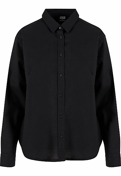 URBAN CLASSICS Langarmhemd "Urban Classics Damen Ladies Linen Mixed Oversiz günstig online kaufen