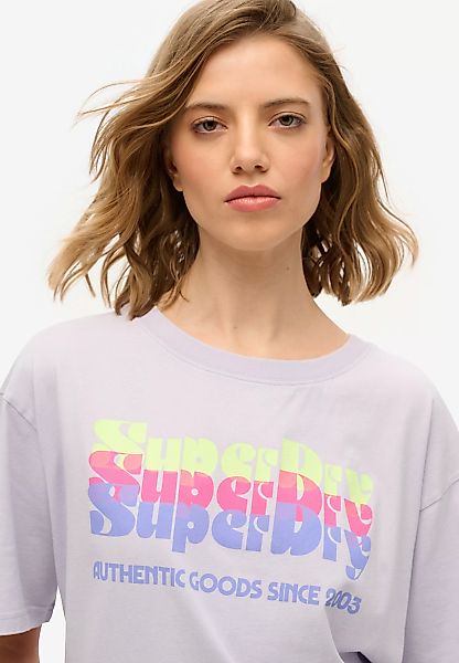 Superdry Rundhalsshirt "SU-NEON RAINBOW OVERSIZED TEE" günstig online kaufen