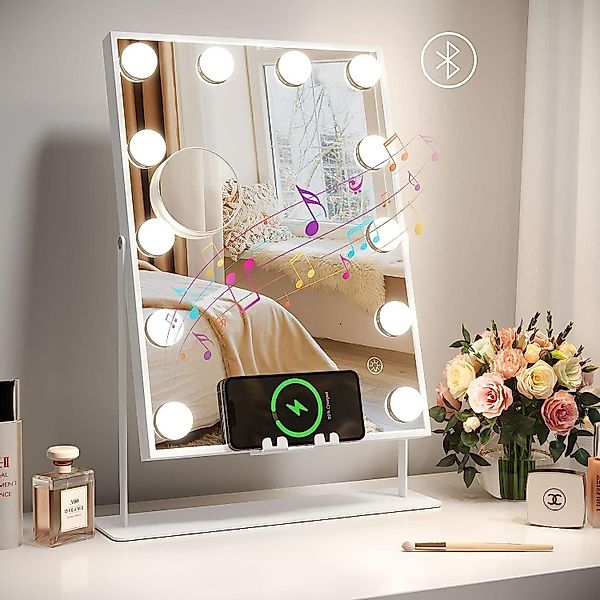 Dripex Schminkspiegel Kosmetikspiegel mit 12 LED günstig online kaufen